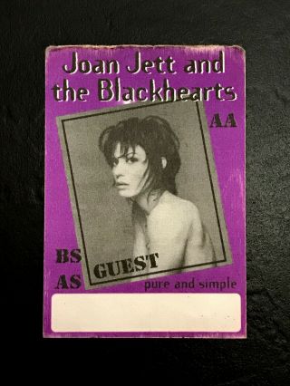 Joan Jett & The Blackhearts 1996 Tour Backstage Pass & Guitar Pick