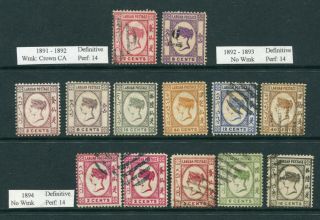 Old Malaya Labuan Selection Of 13 X Gb Qv Stamps & Ng
