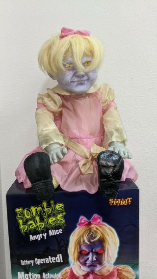 Angry Alice Zombie Baby Doll Halloween Prop 2