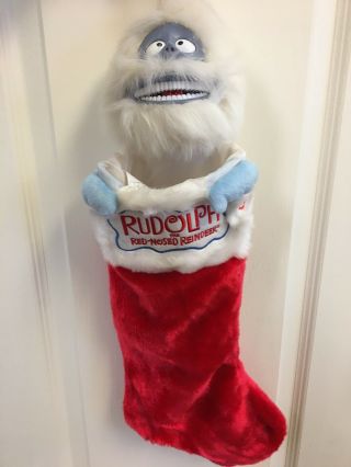 Bumble Abominable Rudolph The Red Nosed Reindeer Gemmy Stocking 22 " Vtg W/sound