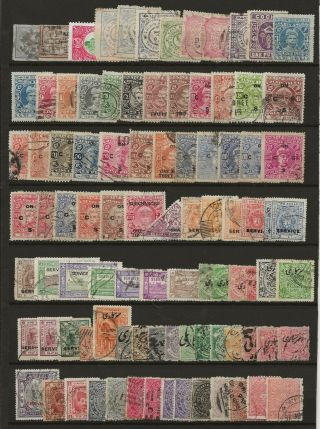Indian States Selection From Old Albums Unchecked & Uncatalogued 200,  Stamps