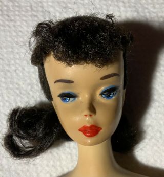 Vintage Barbie 3 Brunette Ponytail - Blue Eyeshadow