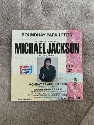 Michael Jackson Concert Ticket Bad Tour 1988 Leeds Rare