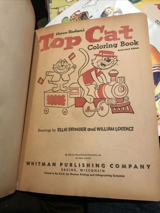 B - Vintage 1961 TOP CAT COLORING BOOK - WHITMAN AUTHORIZED EDITION 3
