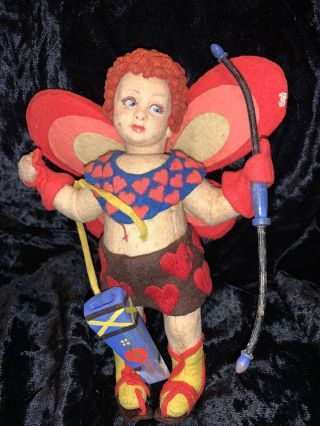 Lovely Well Loved Antique Lenci Cupid Doll 7” Adorable