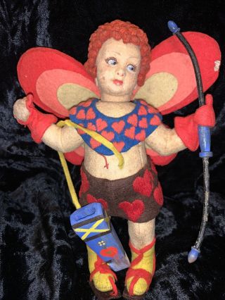 Lovely Well Loved Antique Lenci Cupid Doll 7” Adorable 2