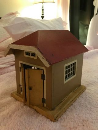 Antique Dollhouse Gottschalk Red Roof Garage Circa 1920