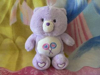 13 " 2003 Plush Purple Share Lollipops Care Bear Glow In Dark Baby Girl Gift Toy