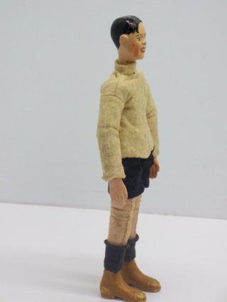 Vintage Antique Bucherer Saba Metal Full Jointed Athlete Doll With Clothes 2