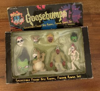 1996 Goosebumps Collectible Figure Key Rings Finger Rings Set