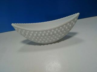 Fenton Hobnail Milk Glass Boat Shaped Bowl