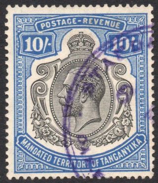 Tanganyika: 1927 - 1931 - Sg 106 - 10/ - Deep Blue Fiscally Example (35852)