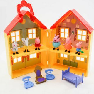 Peppa Pig Yellow Deluxe House With Furniture And Extra Figures George Daddy Mom