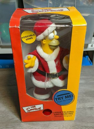 The Simpsons Large Talking And Dancing Homer Simpson Santa 2002 Gemmy Christmas