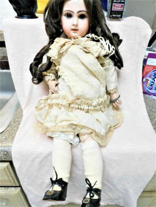 Gorgeous 22 Inch Depose Tete Jumeau Antique Doll Closed Mouth?