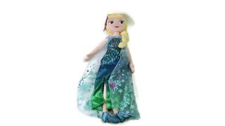 Disney Store Frozen Fever Elsa Princess Large Plush Stuffed Toy Doll 20in Green