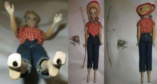 1959 Blonde Ponytail Barbie Doll Foot Tubes & Picnic 967 First 1 Japan 2
