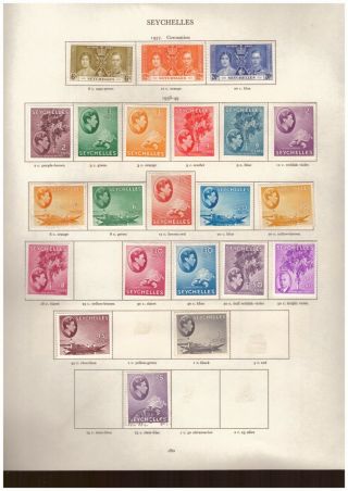 Seychelles - King George Vi Stamps From Sg Printed Album - Vals To 1 Rupee