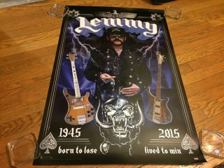 Motorhead Lemmy 1945 - 2015 Tribute " Born To Lose/lived To Win " Wall Poster
