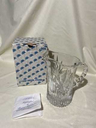 Vintage Princess House Highlights 24 Lead Crystal Pitcher West Germany