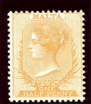 Malta 1884 Qv ½d Red - Orange Mnh.  Sg 19.  Sc 7.