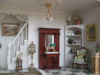 Dollhouse Miniature Room Box French Victorian Shabby Chic Parlor Foyer 1:12 2