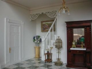 Dollhouse Miniature Room Box French Victorian Shabby Chic Parlor Foyer 1:12 3