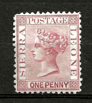 Sierra Leone (d34 - 2) 1872 Sg 7 1d Rose Red P 12.  5 Very Fine Mm / Mh Cat £90.  00