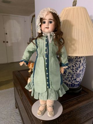 Antique Bisque French Doll Etienne Denamur 22 " Perfect Head,  Outfit