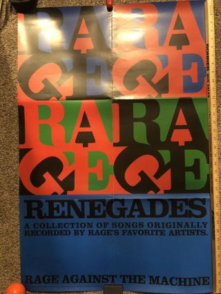 RAGE AGAINST THE MACHINE RENEGADES PROMO POSTER 24X36 2