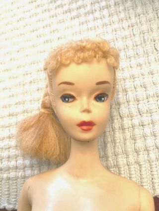 Gorgeous Vintage 3 Ponytail Barbie w/Original Face Paint,  Uncut Hair w/Braid 3