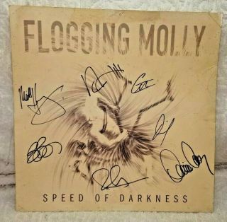 Flogging Molly Signed Speed Of Darkness Artwork.  7 Autographs