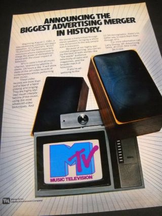 Mtv Rare August 1,  1981 Promo Poster Ad It 