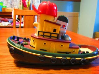 Theodore The Tugboat With Changing Expressions Ertel 8 " Long Rolling Toy