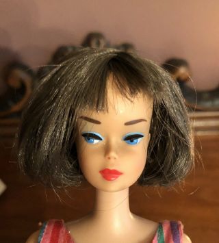 Vintage American Girl Long Hair Silver Brunette Doll w/ Box Swimsuit Stand Book 3