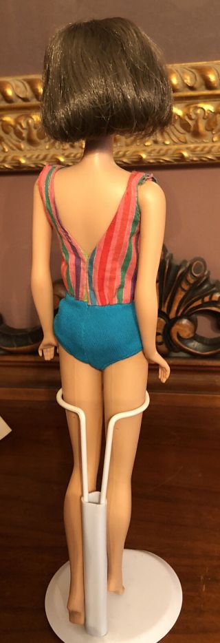Vintage American Girl Long Hair Silver Brunette Doll w/ Box Swimsuit Stand Book 5