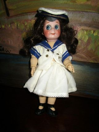 Antique Kestner J.  D.  K 221 With Bisque Head,  Googly - Sailor Girl - Germany