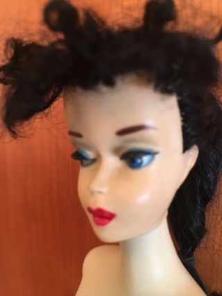 Vintage Barbie 3 Brunette PONYTAIL Blue EYELINER VINTAGE All Originals 3