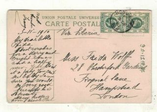 Hong Kong.  1910.  Postcard To Uk Via Siberia.  Postal History,  See Pictures
