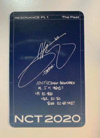 NCT 2020 Resonance Pt.  1 Official Photocard Photo card Past Ver.  Jaehyun 2