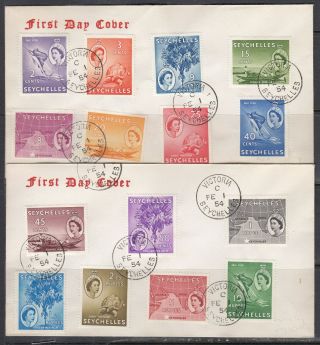 Seychelles Fdc Scott 173/90 Fdc - 1954 Definitive Issues