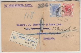 China Hong Kong 1941 Registered Cover To London