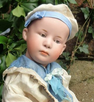 Charming Antique German Gebruder Heubach 6894 Character Baby Doll Pouty Boy 13 "
