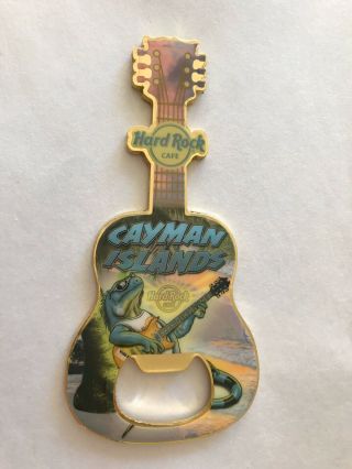 Hard Rock Cafe Hrc Cayman Islands Guitar Bottle Opener Magnet Iguana Nwt