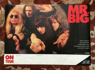 Mr.  Big Lean Into It Tour Rare Promotional Poster