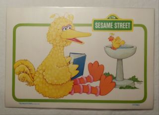 4 Vintage Sesame Street 1981 Vinyl Laminated Activity Placemats Muppets USA 2