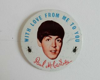 Vintage With Love From Me To You Beatles Paul Mccartney Badge Pin