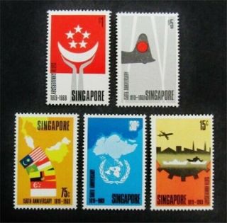 Nystamps British Malaya Singapore Stamp 101 - 105 Og H $44 J8y498