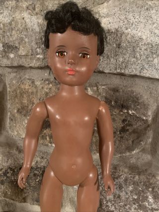 Rare Vintage Madame Alexander Cynthia Black Doll 1952 Hard Plastic Walker 17 In