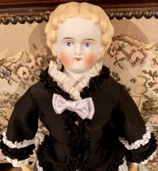 Antique 19 " C1870 Blond German Parian Doll W/original Lady Fashion Body